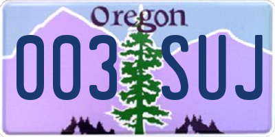 OR license plate 003SUJ