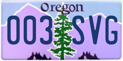 OR license plate 003SVG