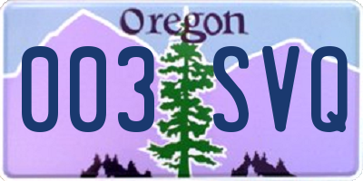 OR license plate 003SVQ