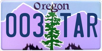OR license plate 003TAR