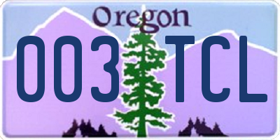 OR license plate 003TCL