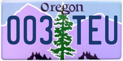 OR license plate 003TEU