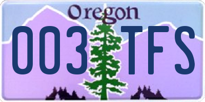 OR license plate 003TFS