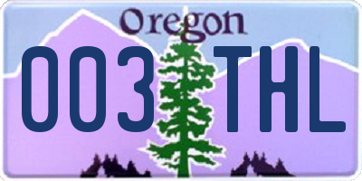 OR license plate 003THL