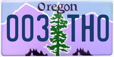OR license plate 003THO