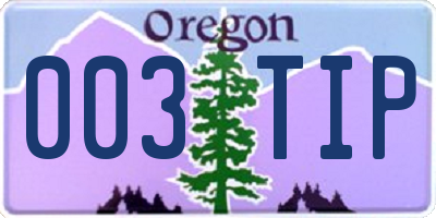 OR license plate 003TIP