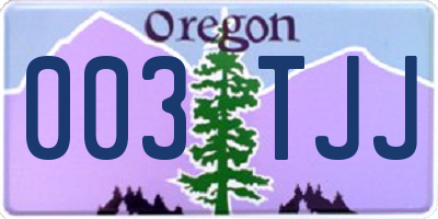 OR license plate 003TJJ