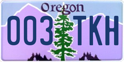 OR license plate 003TKH
