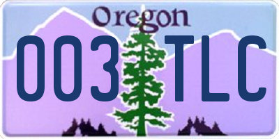 OR license plate 003TLC