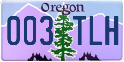 OR license plate 003TLH