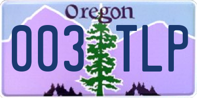 OR license plate 003TLP