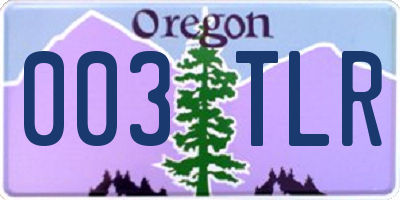 OR license plate 003TLR