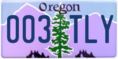 OR license plate 003TLY