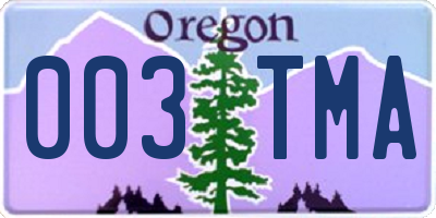 OR license plate 003TMA