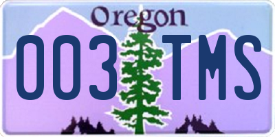 OR license plate 003TMS