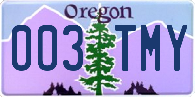OR license plate 003TMY