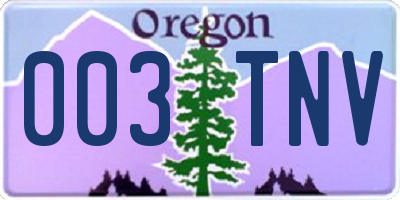 OR license plate 003TNV