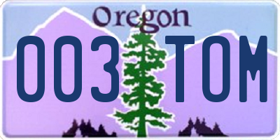 OR license plate 003TOM