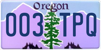 OR license plate 003TPQ