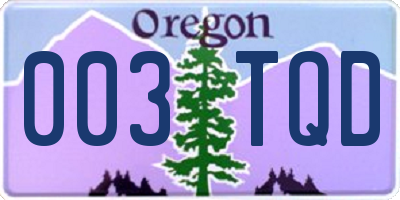 OR license plate 003TQD