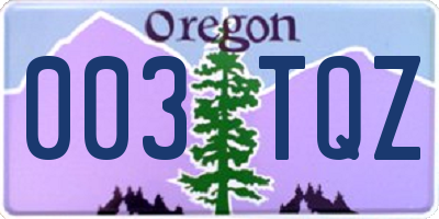OR license plate 003TQZ