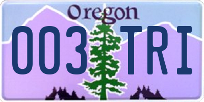 OR license plate 003TRI