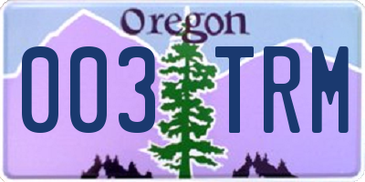 OR license plate 003TRM