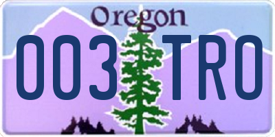 OR license plate 003TRO