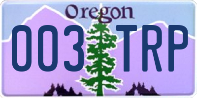 OR license plate 003TRP