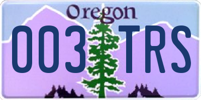 OR license plate 003TRS