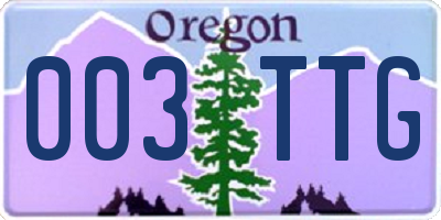 OR license plate 003TTG