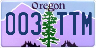 OR license plate 003TTM