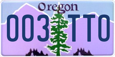 OR license plate 003TTO