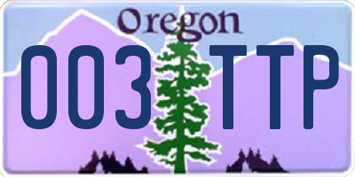 OR license plate 003TTP