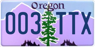 OR license plate 003TTX