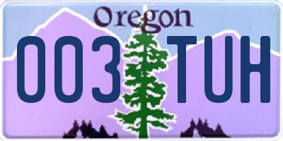 OR license plate 003TUH