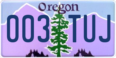 OR license plate 003TUJ
