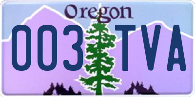 OR license plate 003TVA
