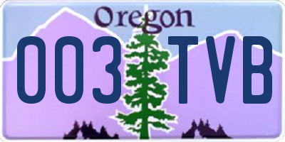 OR license plate 003TVB