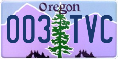 OR license plate 003TVC