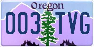OR license plate 003TVG