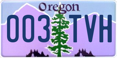 OR license plate 003TVH