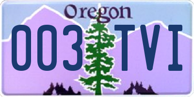 OR license plate 003TVI