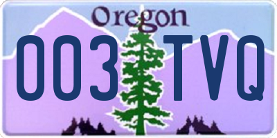OR license plate 003TVQ