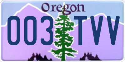 OR license plate 003TVV