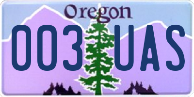 OR license plate 003UAS