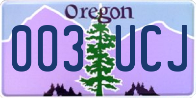 OR license plate 003UCJ