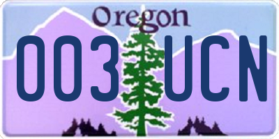 OR license plate 003UCN