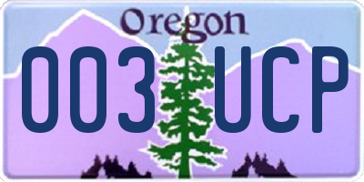 OR license plate 003UCP