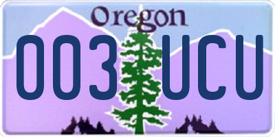 OR license plate 003UCU
